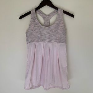 BABY PINK LULULEMON TANK W/ BUILT IN BRA